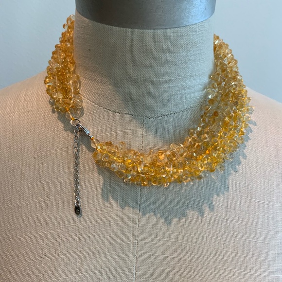 5 Strand Golden Citrine Necklace - Picture 2 of 5